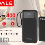 پاوربانک OALE iPower 400 ظرفیت 10000 میلی‌آمپر با شارژ سریع، کابل‌های داخلی و نمایشگر LED